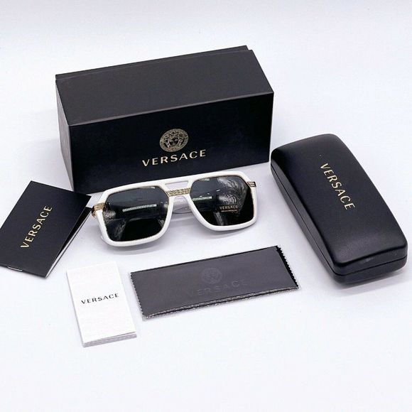 New Versace White 58mm Unisex Sunglasses - Picture 8 of 8